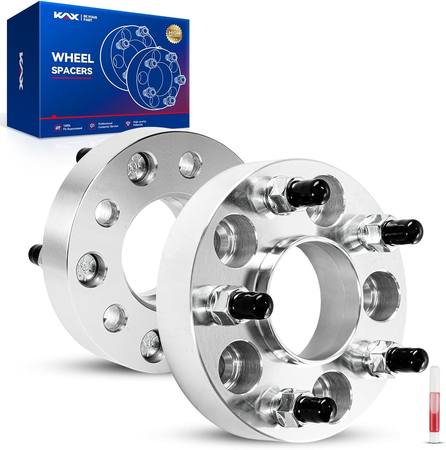 KAX 5x4.5 to 5x4.75 Wheel Adapters 1.25 inch for Edge, Mustang,5 Lug Hubcentric Adapters with 70.3mm Hub Bore 1/2" x20 Studs for Explorer, Ranger, Town Car, Crown Victoria, 2Pcs Silver