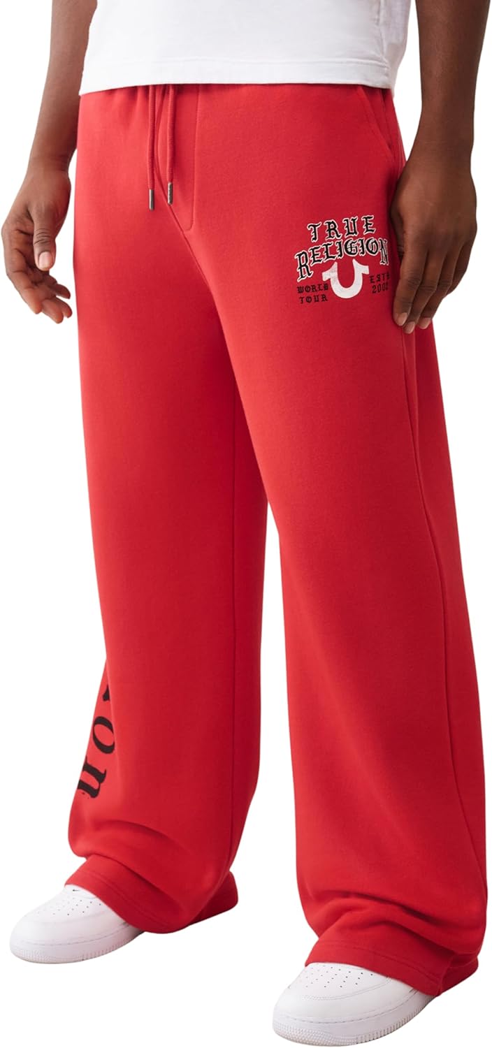 True Religion Men's TR Flag Baggy Sweatpants