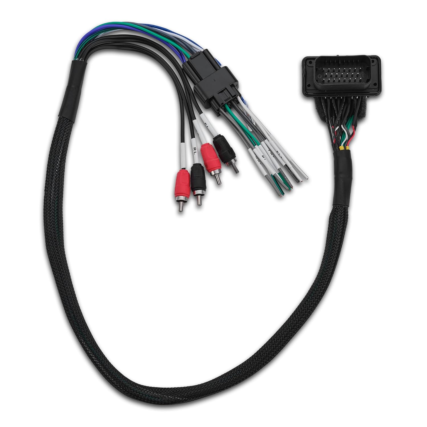 DS18 RZRPRO-RC Plug & Play RCA Harness for Polaris RZR PRO Ride Command – 4-Channel RCA Audio Output + Remote Amp Turn-On Wire