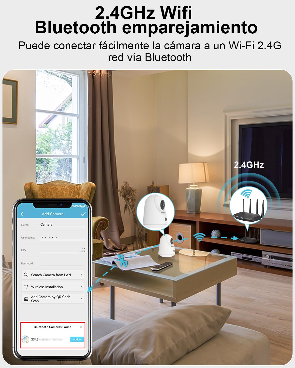 GENBOLT 2K WiFi para Interiores Cámara de Seguridad, cámara para Mascotas | Panorámica e inclinación, alimentada por batería de 5000 mAh, detección PIR