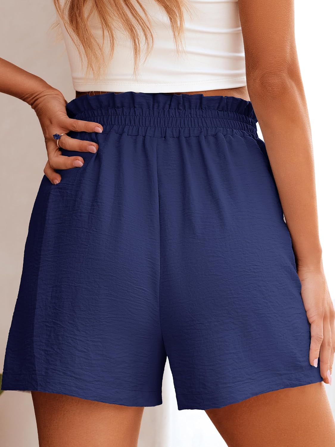 ANRABESS Shorts for Women Summer Casual Elastic High Waisted Wide Leg Cute Dressy 2026 Vacation Beach Clothes thumbnail