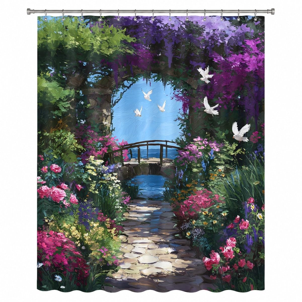 Colorato Tenda Doccia 240x200 cm Asciugatura Rapida, Facile da Pulire