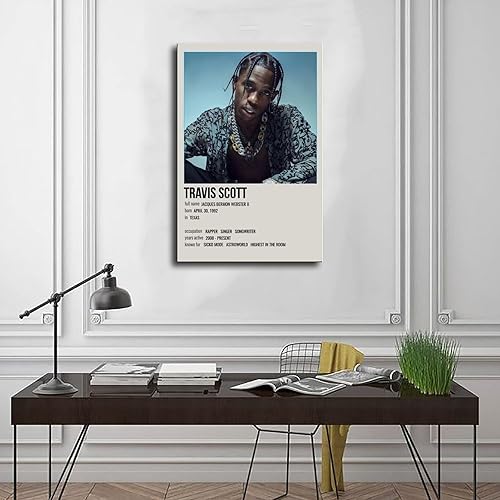 Miniatura 3 de nishrate Póster de Travis Scott (11) Póster en lienzo para decoración de pared, pinturas para sala de estar, dormitorio, estilo marco, estilo marco,