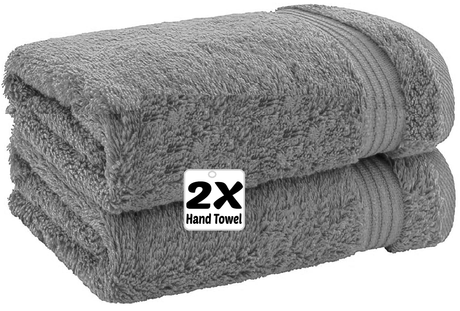 Towelbay Charcoal Grey 2 X Luxury Hand Towels Set Egyptian Cotton Ultra Soft Highly Absorbent Thick 800Gsm Hotel Quality Large Towels Gym, Spa & Saloon (Charcoal Grey)
