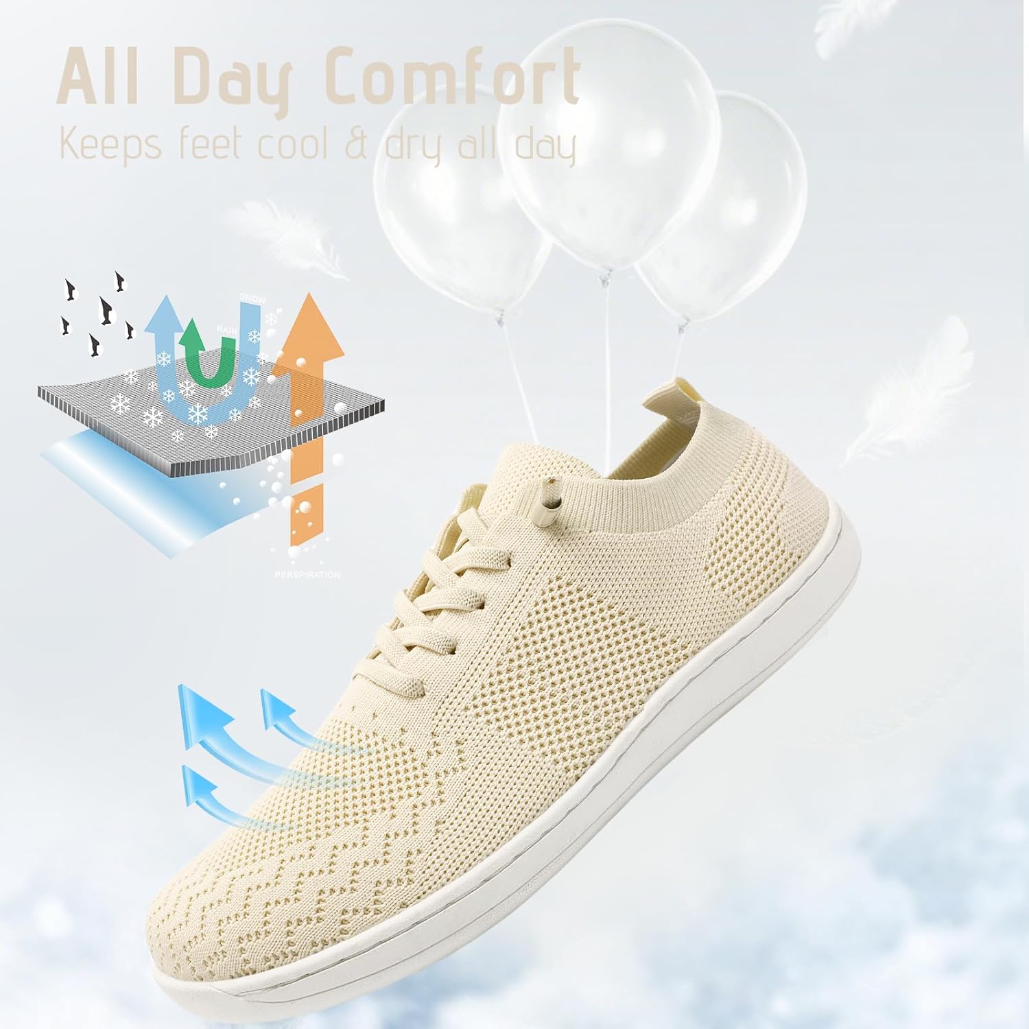 Barefoot Shoes Women Wide Slip-On Barefoot Running Tennis Walking Sneakers Minimalist Breathable Shoes Zero Drop Sole for Workout Gym Travel - Image 3