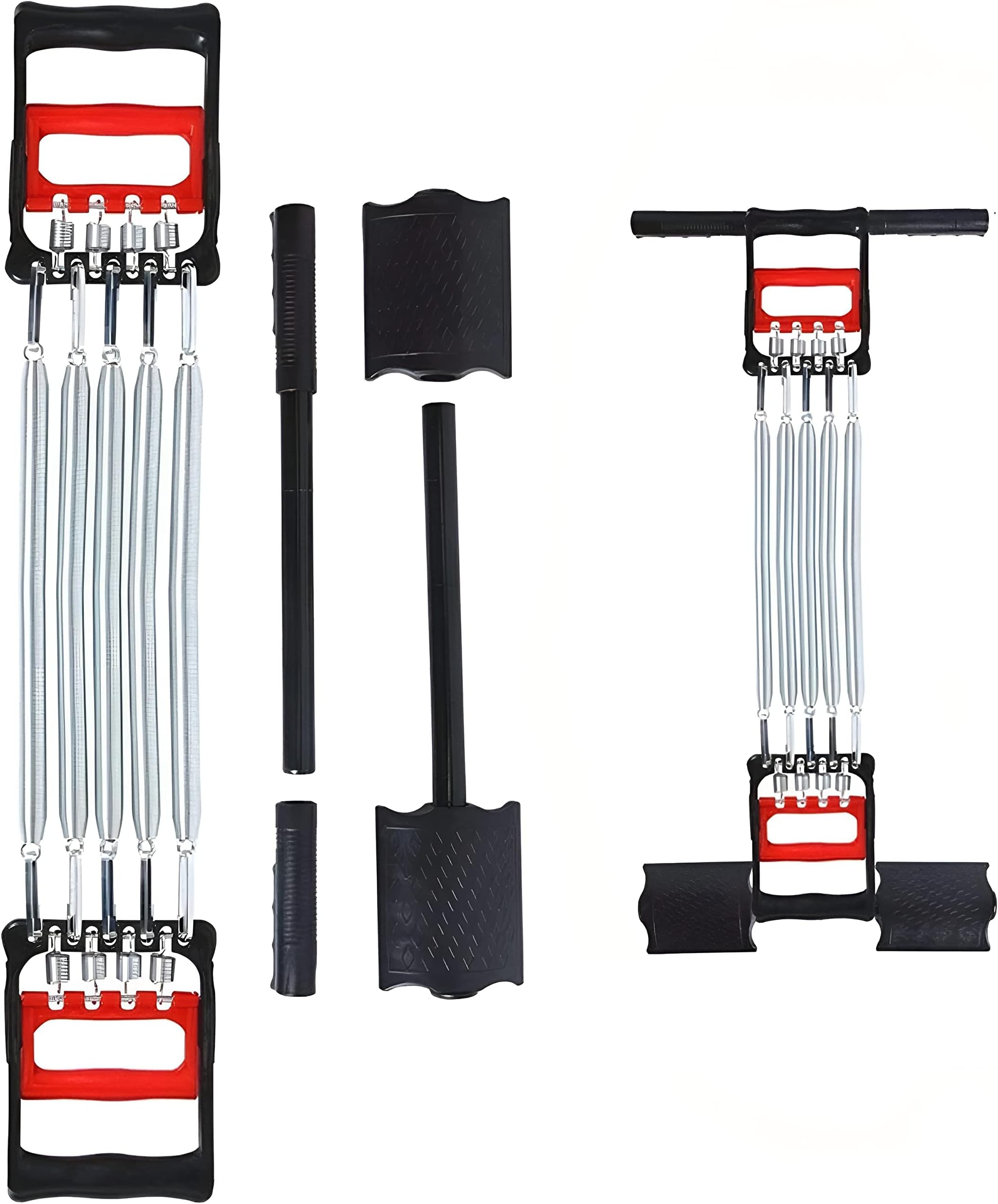 Drivemo® 2 in 1 Chest Expander, Hand Gripper Arm Pull Bar Arm Muscle Chest Exercise, Chest Arm Expander for Men with 5 Springs Max Expand Length-120cm