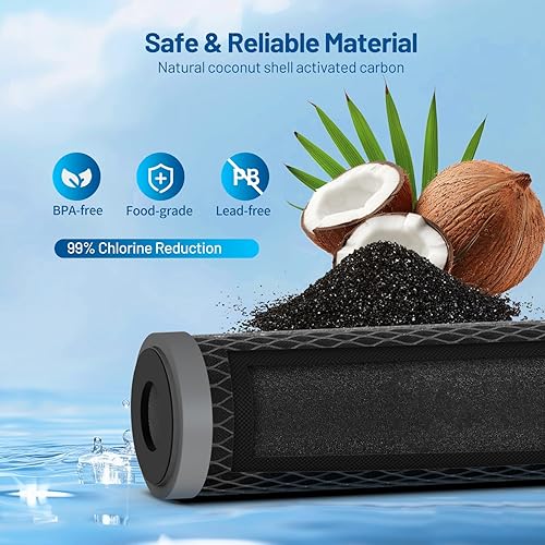 Miniatura 7 de Filtro de sedimentos ranurados para toda la casa de 5 micrones de 10 x 2.5 pulgadas y filtro de agua de bloque de carbono compatible con sistemas de