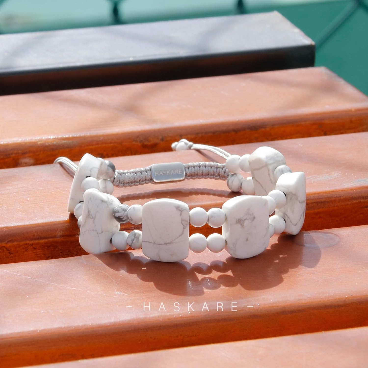 HASKARE Protection Crystals Mens Beads Bracelet, Unique Stone Crystal for Men Howlite Beaded Bracelets, Premium Handmade Bracelet Natural Crystal Jewelry for Men Gifts for Christmas Fathers Day - Image 4