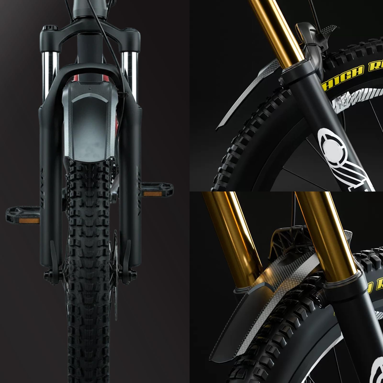 Błotnik do roweru górskiego, zestaw MTB z przodu i z tyłu, błotnik rowerowy Mudguard, Quick-Release, ochrona przed zachlapaniem, do rowerów górskich i szosowych 20-29 cali
