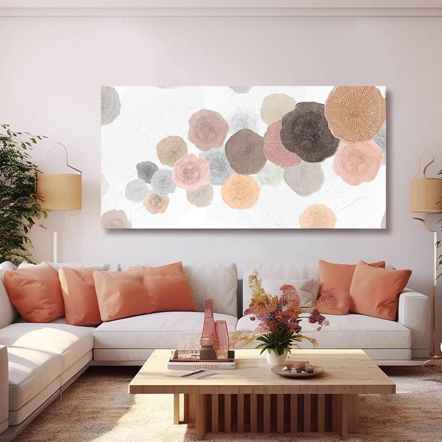 Wall Art for Living Room Colorful Painting Framed Canvas Prints Pink Wall Pictures Pop Art Decor for Dining Room Bedroom Home 24"x 48" 48"L x 24"W Pink