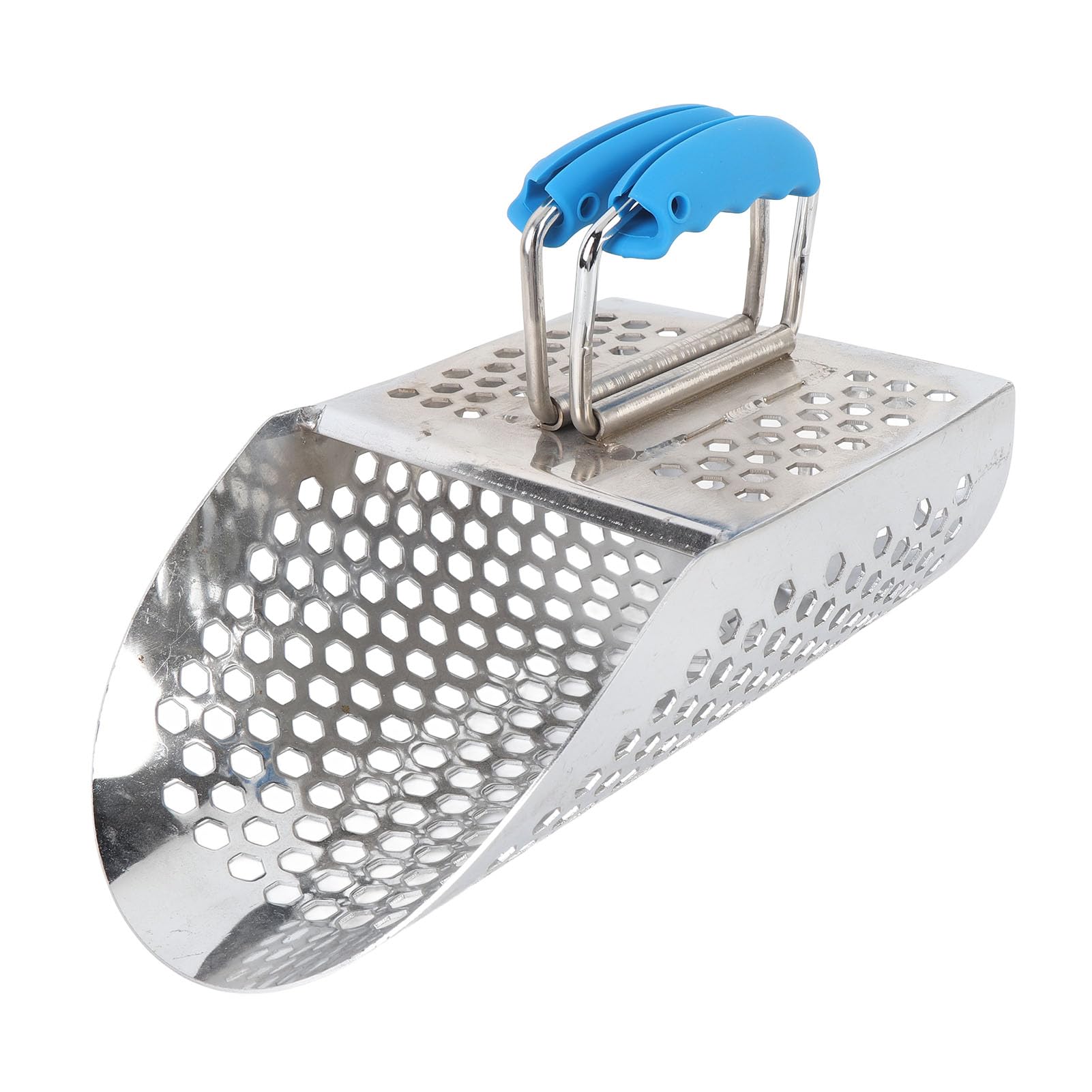 Asixxsix Pala Detectora de Metales, Pala Tamiz de de Acero Inoxidable con Orificios para Tamiz y Plegable para Accesorios de Detección de Metales en la Playa