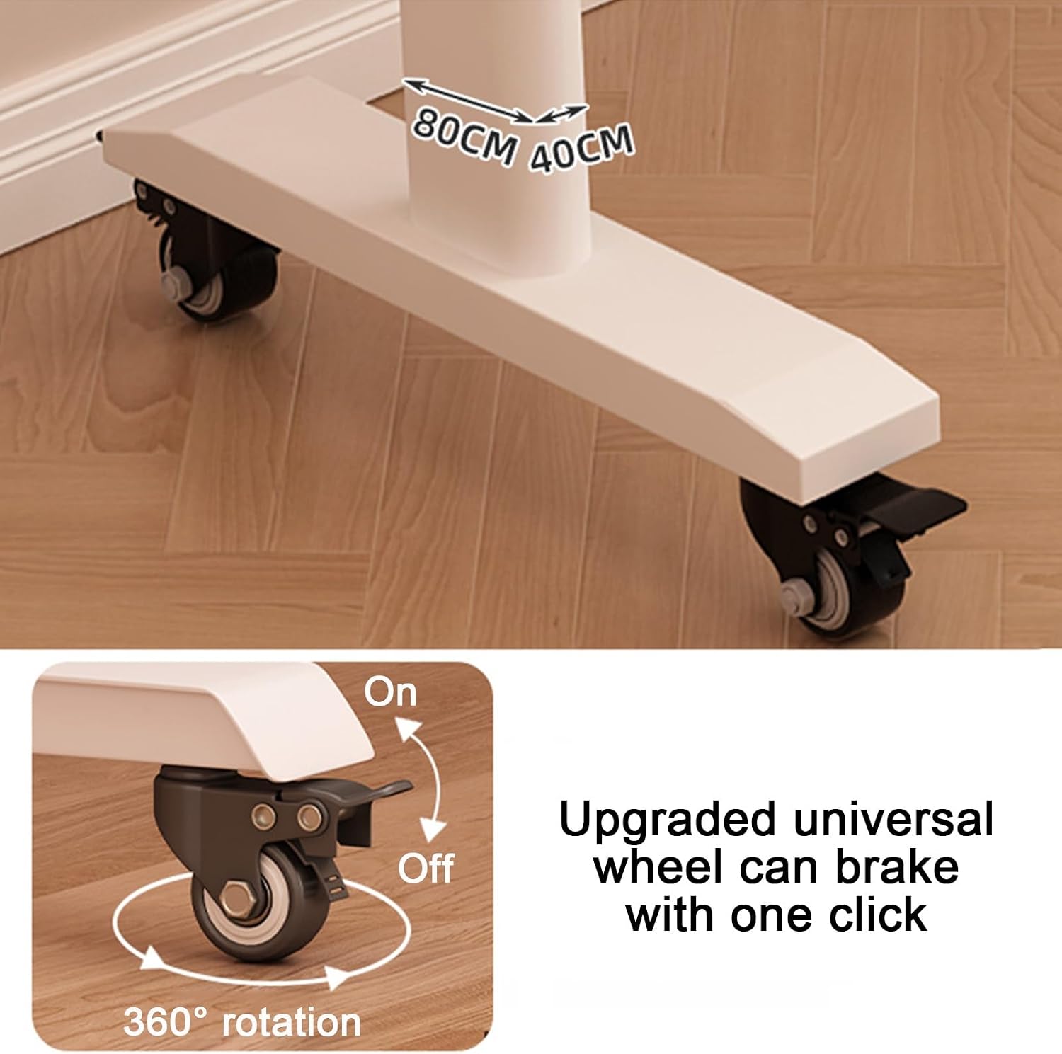 YVYKFZD Overbed Table with 360° Wheels, Bedside Table Adjustable Height, Portable Over Bed Table, Rolling Medical Over Bed Desk for Elderly, Hospital Patients, Home (Color : Warm White, Size : 47.2”