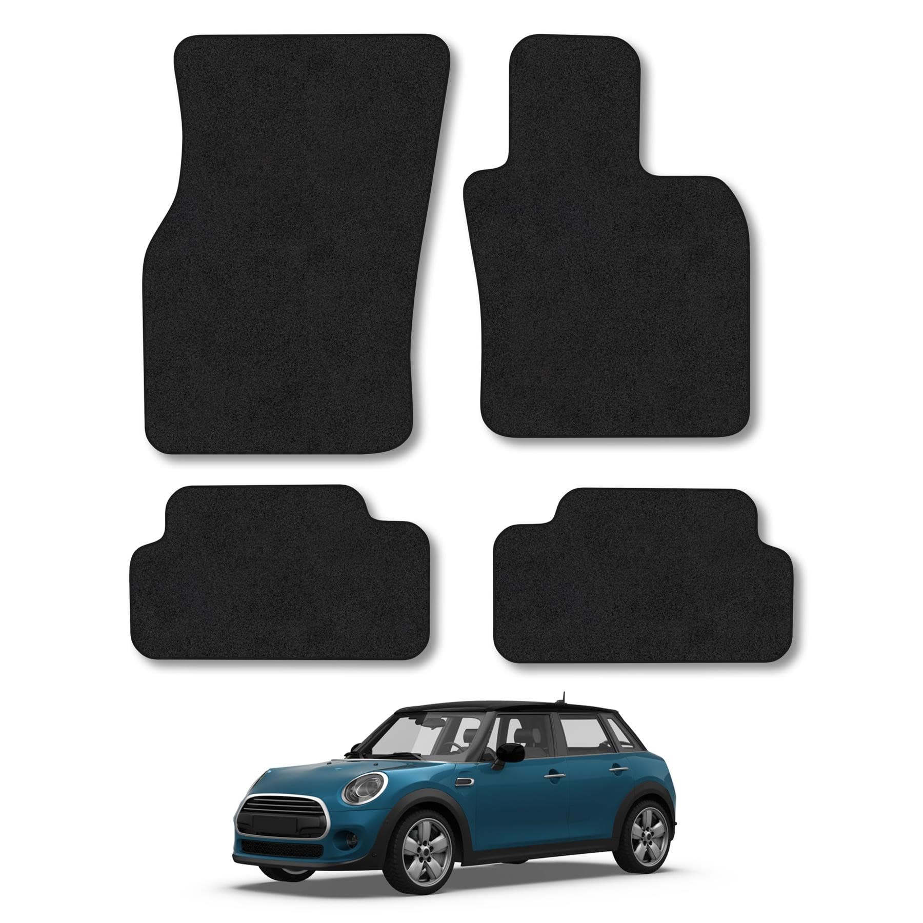 Mini Cooper (2014-2024) [5 Door] [F55] Compatible Car Mats Accessories Carpet Tailored Fit Black Trim Full Coverage Accessory Floor Mat Water-Resistant Anti Slip Full Coverage Hand-Finished with Clips