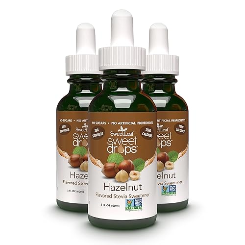 SweetLeaf Edulcorante natural Sweet Drops avellana sin OMG 2 onzas líquidas paquete de 3