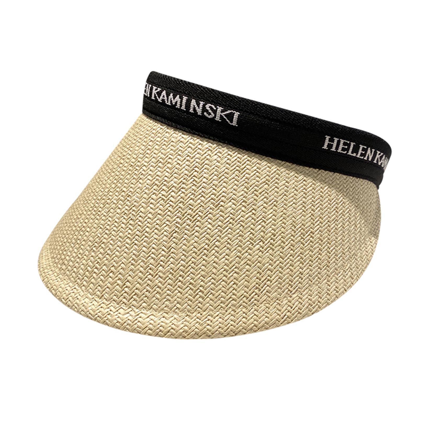 Strandhüte für Frauen mit breitem Krempe Hut Sonnenschutz Strohhut Falten Hut Sommer UV -Schutz Visors Beige-56-58cm