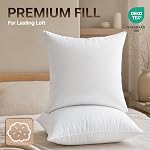 Beddora Throw Pillows (Set of 2, White) 18x18 Pillow Inserts Down Alternative, Throw Pillows for Couch, Bed or Sofa- Fluffy Decorative Stuffer Pillow for Indoors & Outdoors