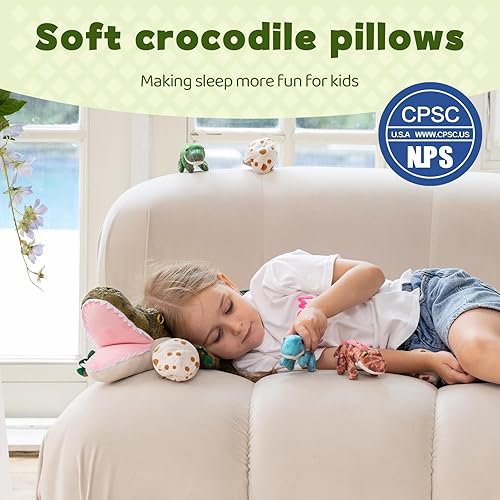 Vista 53 de MorisMos - Animales de peluche de lagarto, mamá camaleón gigante de 27 pulgadas con 4 lagartos bebés, juguetes para niños y niñas, mamá iguana