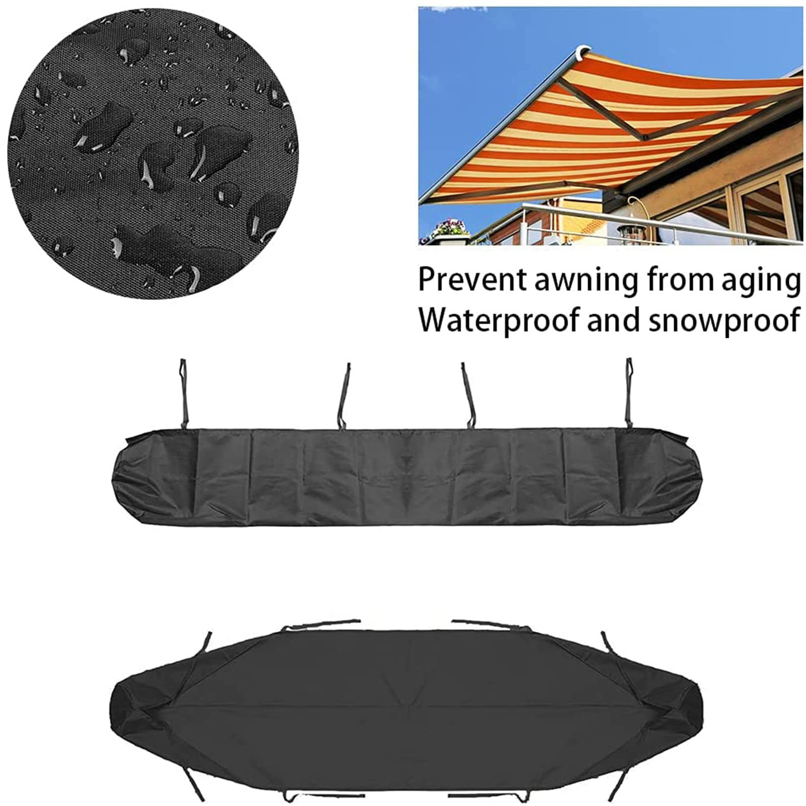 Copertura impermeabile per patio, copertura di ricambio per riparo da giardino esterno (nero, 4 m) – protezione invernale per terrazze e giardini