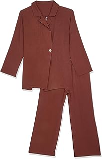 ترنديول طقم حجاب علوي منسوج بحمالات مزدوجة الصدر من الكتان بلون بني للنساء TCTSS25US00001 - طقم سفلي