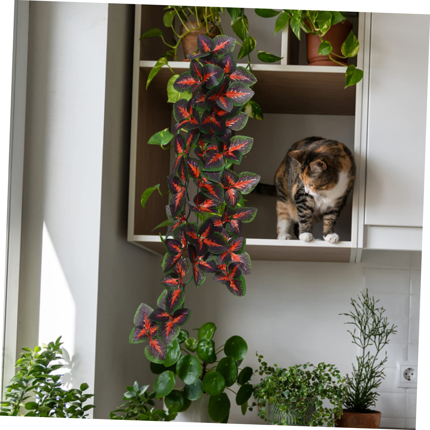SUPVOX 8 Pz Pianta Artificiale in Rattan Piante Rettili Per Terrario Decorazioni Del Serbatoio Accessori Per Il Serbatoio Del Geco Piante Per Habitat Di Rettili Rettile Plastica