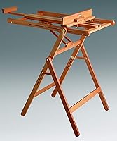 Vista 10 de Mabef M33 Caballete de estudio, madera de haya engrasada, caballete ajustable para interiores, convertible a mesa de pintura, soporta aceite