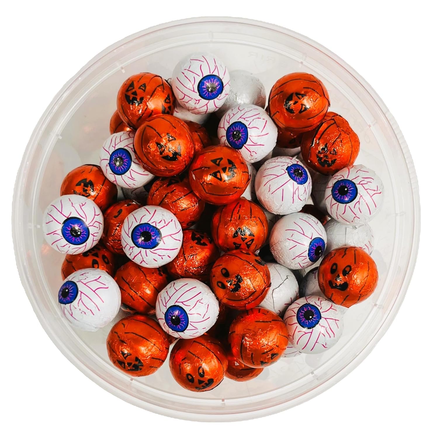 OYOY | 3x Geschenkbox Halloween Schoko Kugeln Geschenkbox | 3x 462 g | Milchschokolade mit Milchcremefüllung | Großes Halloween Schokoladen Geschenkset
