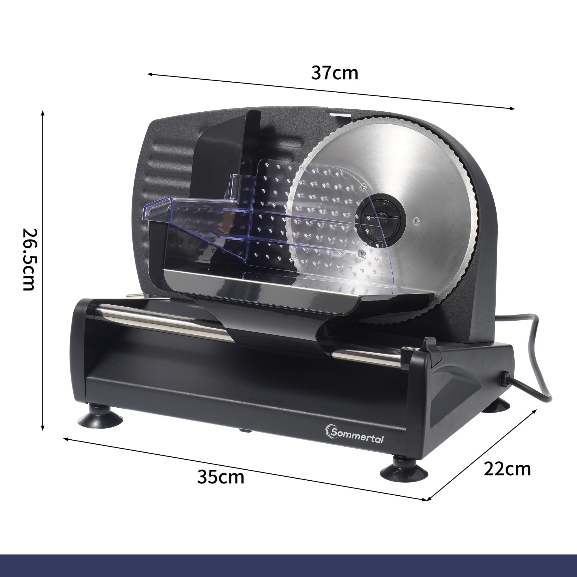 Sommertal Allesschneider AS190 DUAL 200W Edelstahlmesser 0-15mm