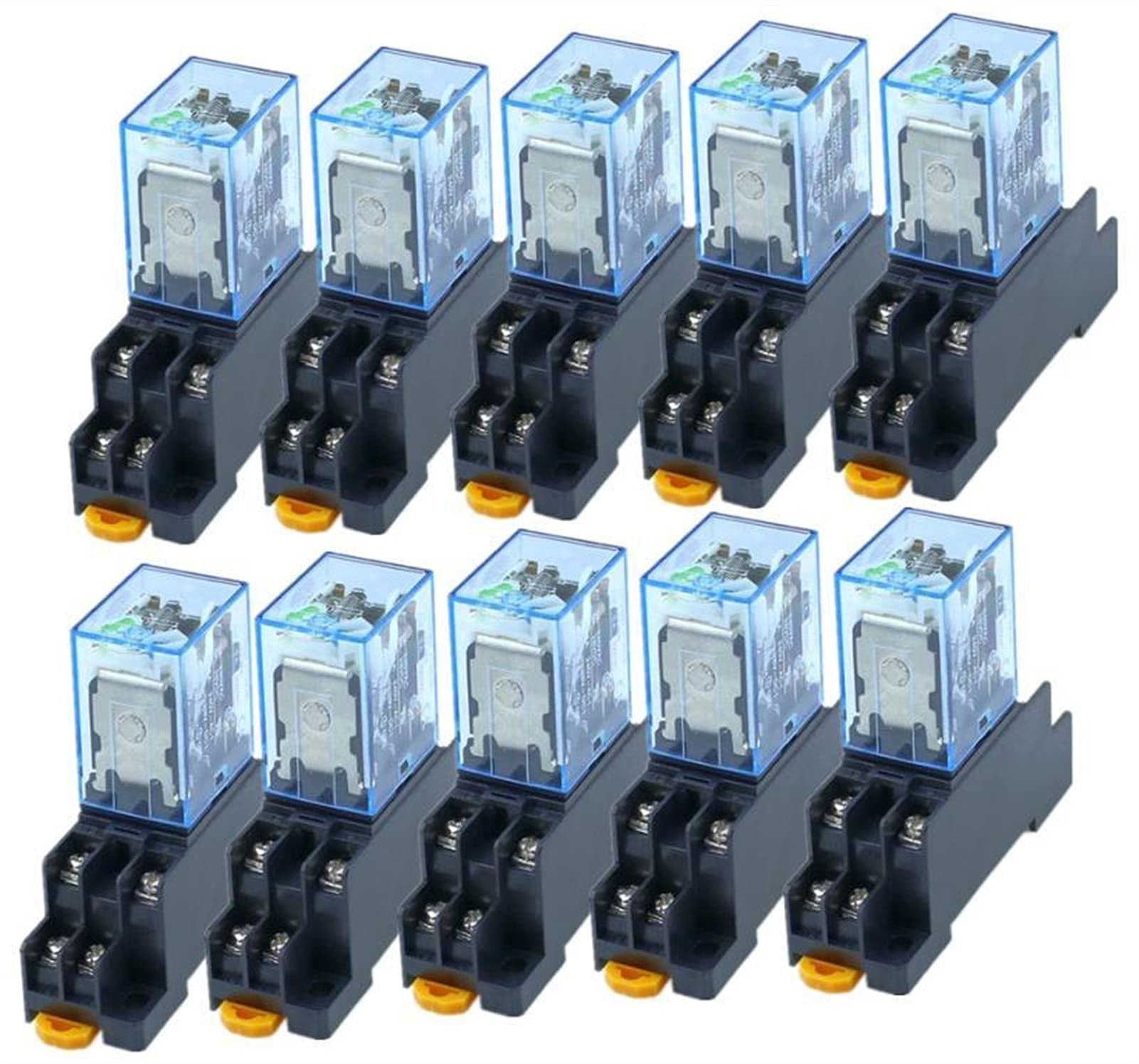 CZKE 10pcs MY2P HH52P MY2NJ 12V/24V AC/DC Bobina de propósito General Dpdt Micro Mini relé con zócalo (Size : DC 24V)