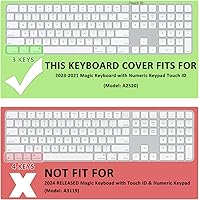 Vista 2 de ProElife Funda de teclado de silicona ultra fina para teclado mágico 2023-2021 con Touch ID y teclado numérico, modelo -A2520 U.S Enter Protector