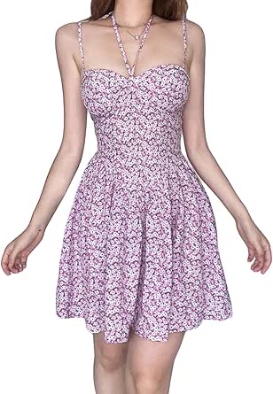 Ink Painting Print Tie Up A-Line Short Dress