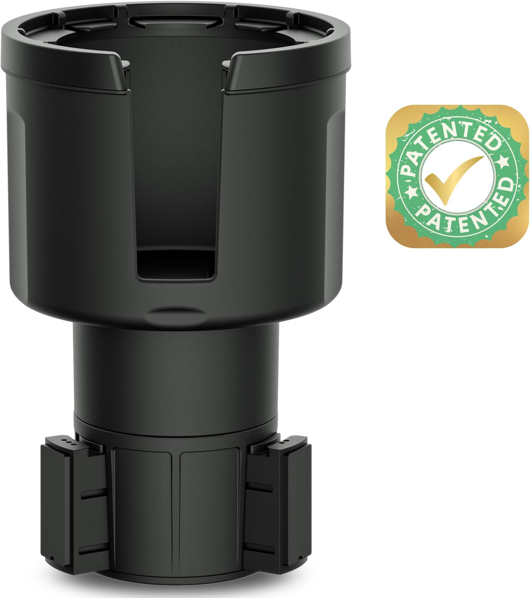 Car Cup Holder Expander Adapter with Adjustable Base - Rubber Tabs Securely Hold Large Water Bottles