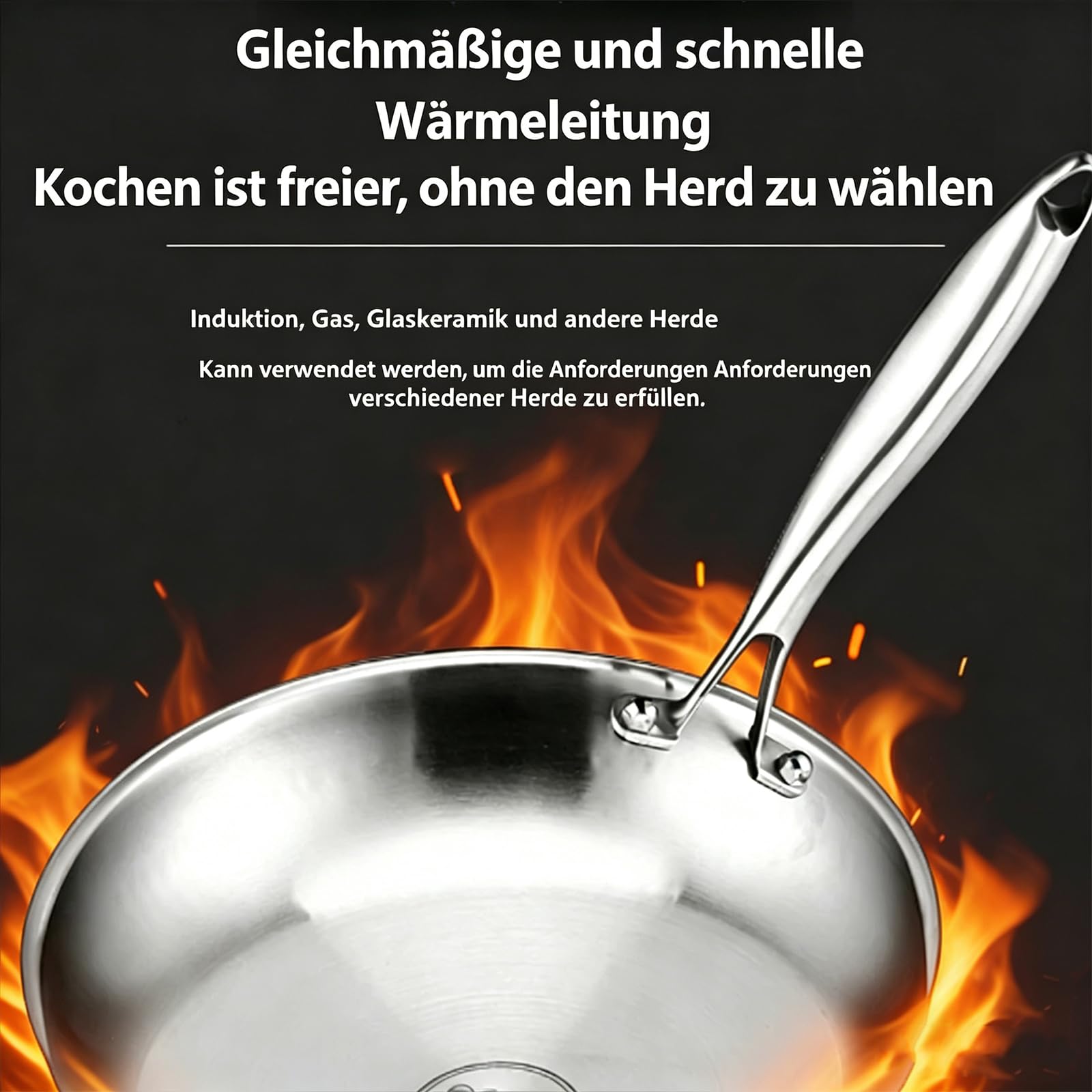 Titanium Pro Pfanne, Titanpfanne mit Deckel und Spatel (Ohne Deckel,22cm)