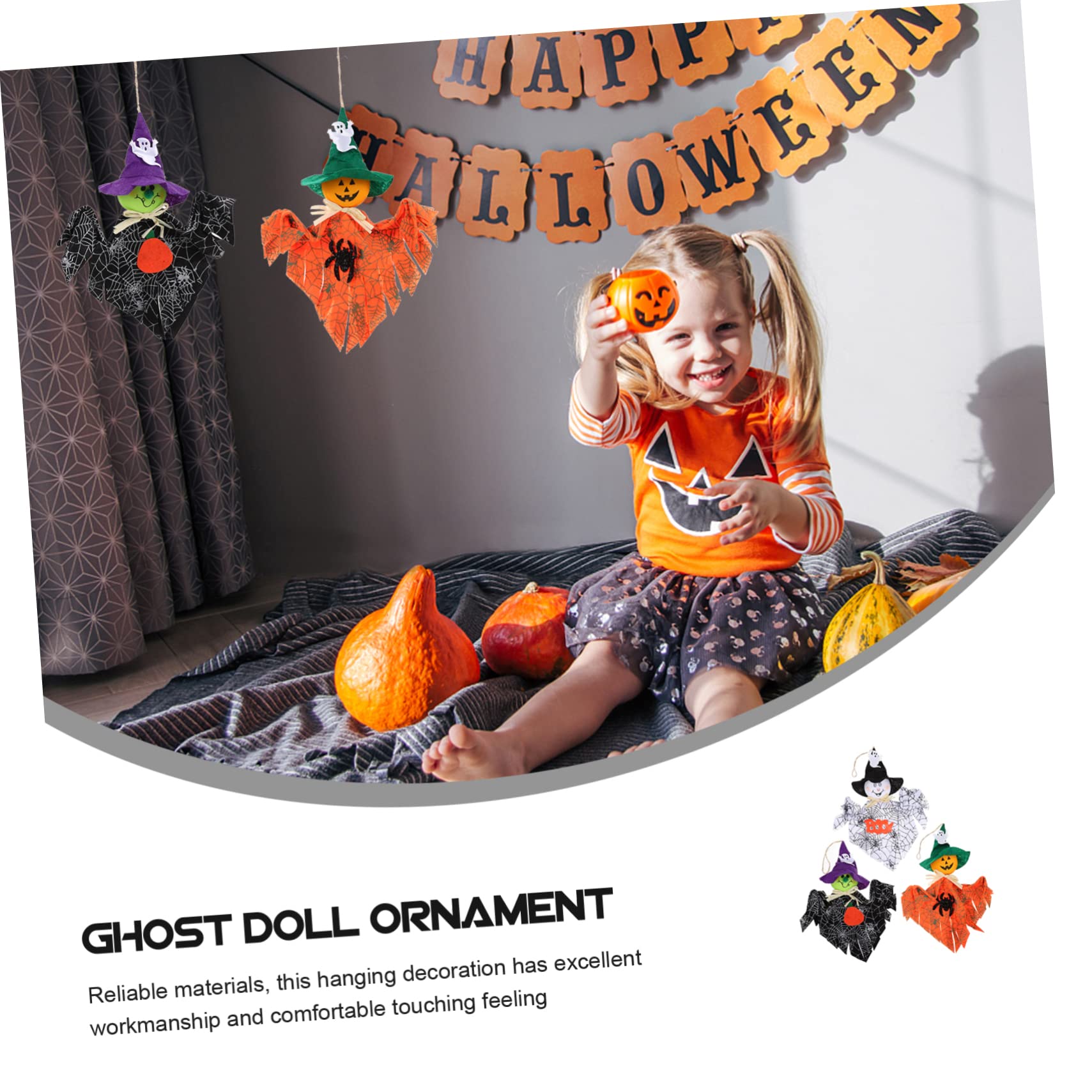 Yardwe Lot De 4 Décorations De Goules À Suspendre pour Halloween Accessoires Légers Ornements Festifs À Suspendre 3 Pièces X 4