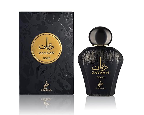 Khadlaj Zayaan Gold  Ámbar picante, afrutado, aromático  Eau de Parfum Spray Fragancia duradera para hombres, 3.4 oz  100 ml