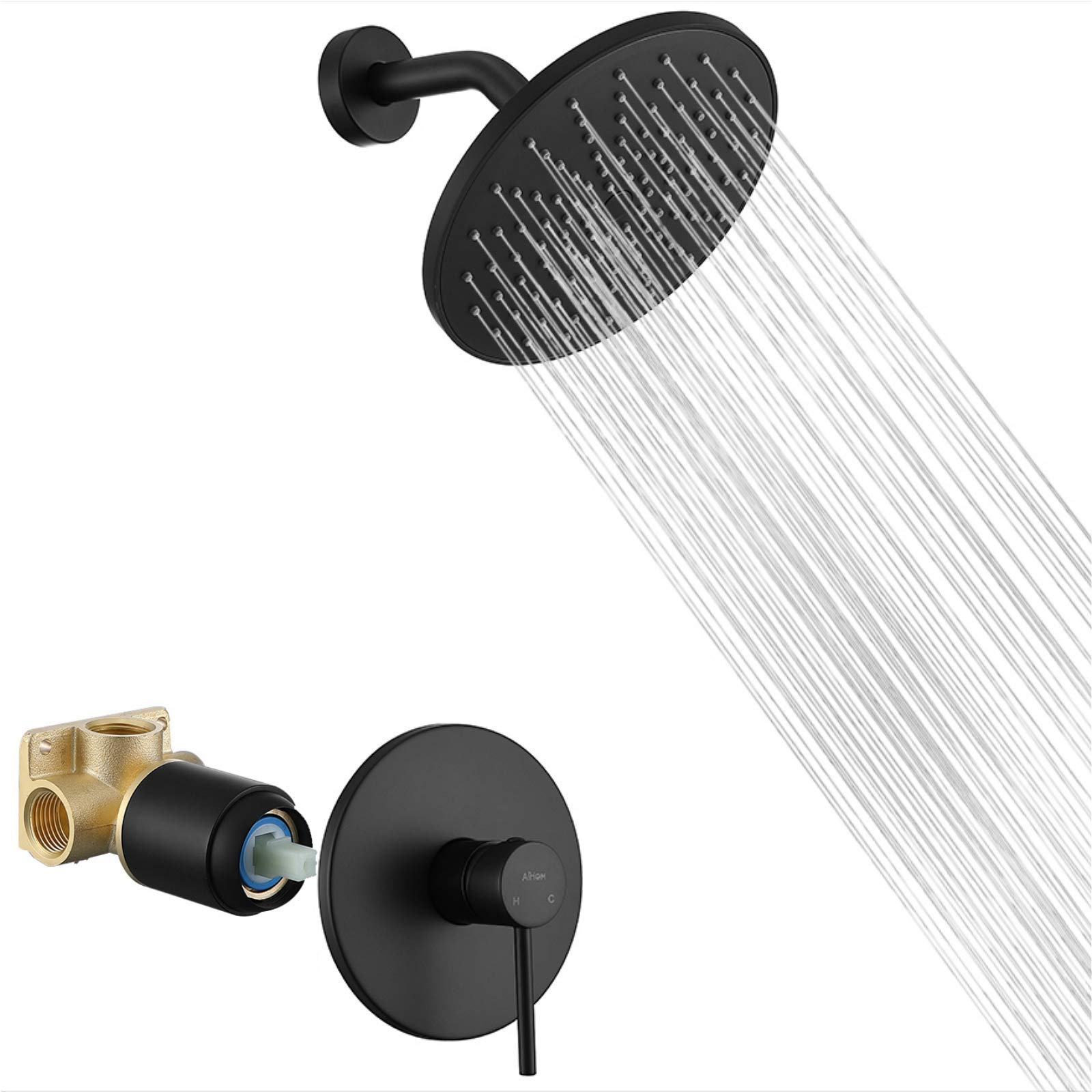 Buy Aihom Shower Faucet Matte Black Shower Head Set, Single Handle