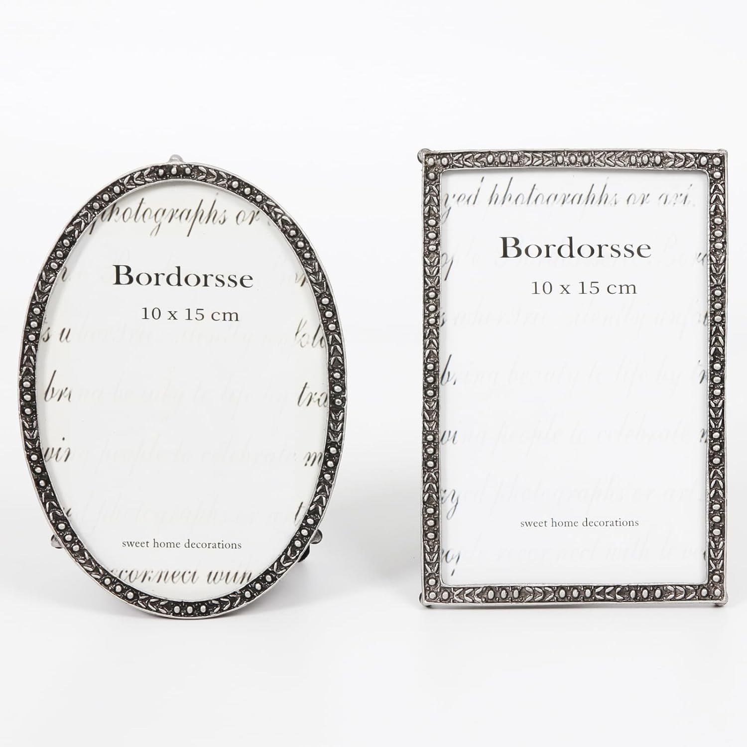 2 Pack Vintage Picture Frame, Display 4 x 6 inch Picture, Oval & Rectangle Decorative Antique Photo Frame for Tabletop, Home Décor