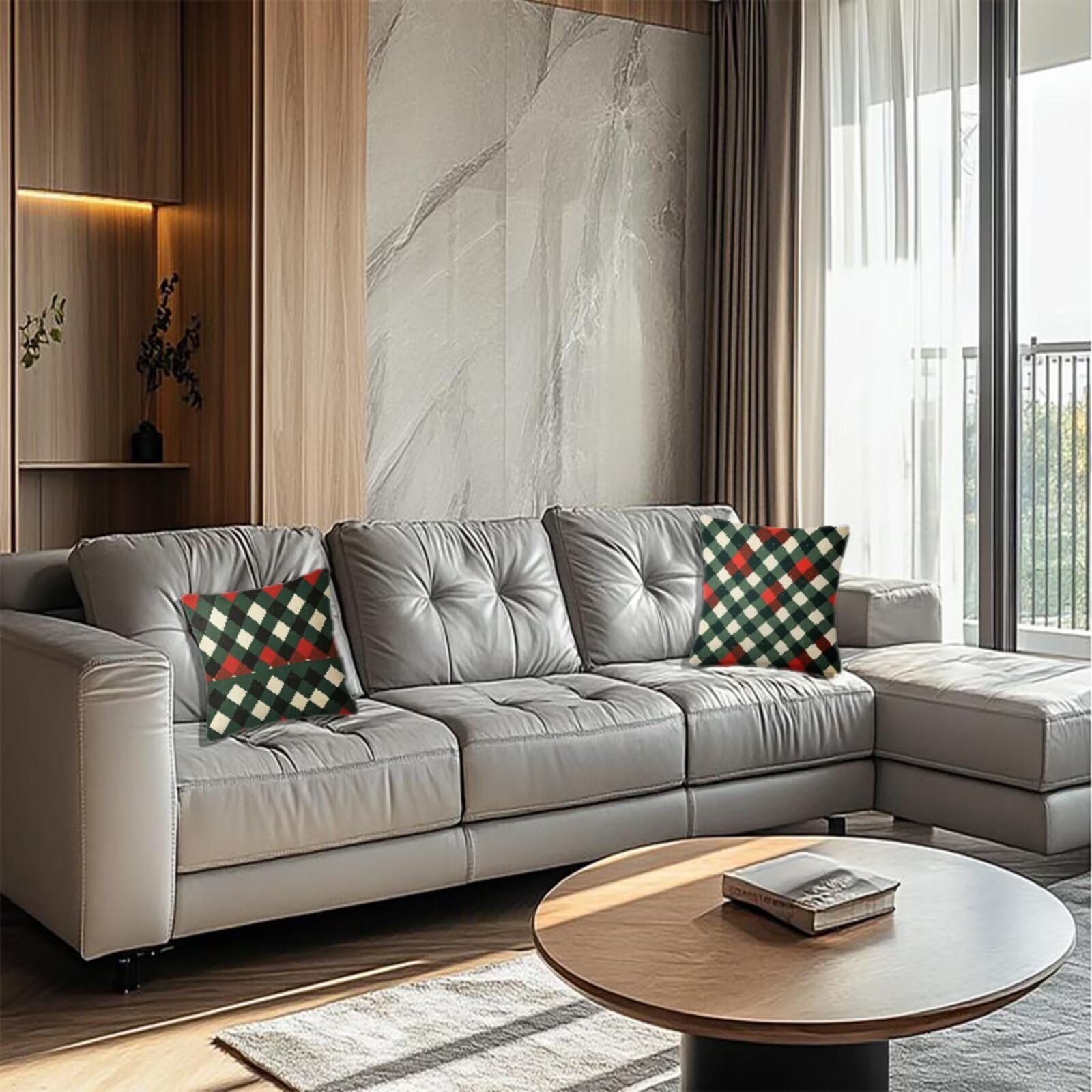 Q-43 Poszewka na poduszkę w stylu retro, 60 x 60 cm, w paski, 4 sztuki, przyjemne i łatwe w pielęgnacji, poszewki na poduszki na kanapę, z zamkiem błyskawicznym, dekoracyjne, prezenty dla kobiet Q-43