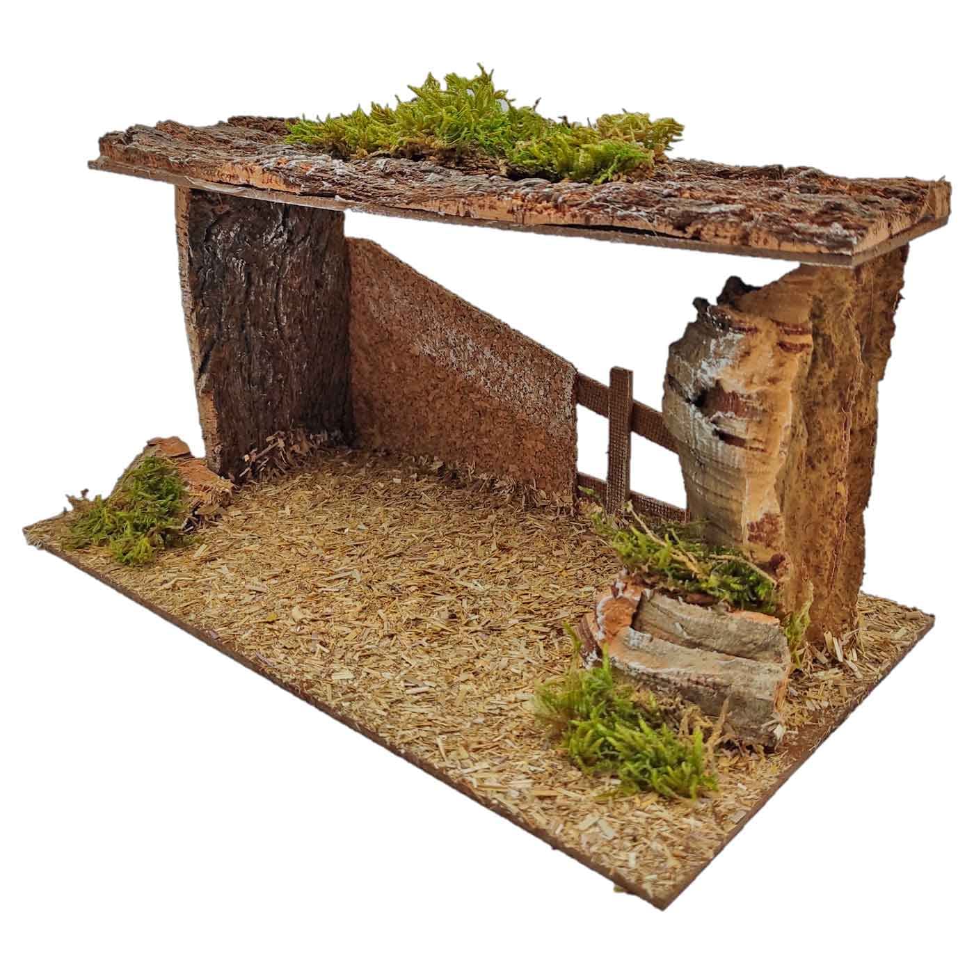 Acan Tradineur - Cueva, Portal de 14 x 27 x 15 cm para Figuras de Nacimiento de 10 cm, Pesebre para belén navideño, Corcho y Resina, Figura Decorativa Navidad, decoración Tradicional