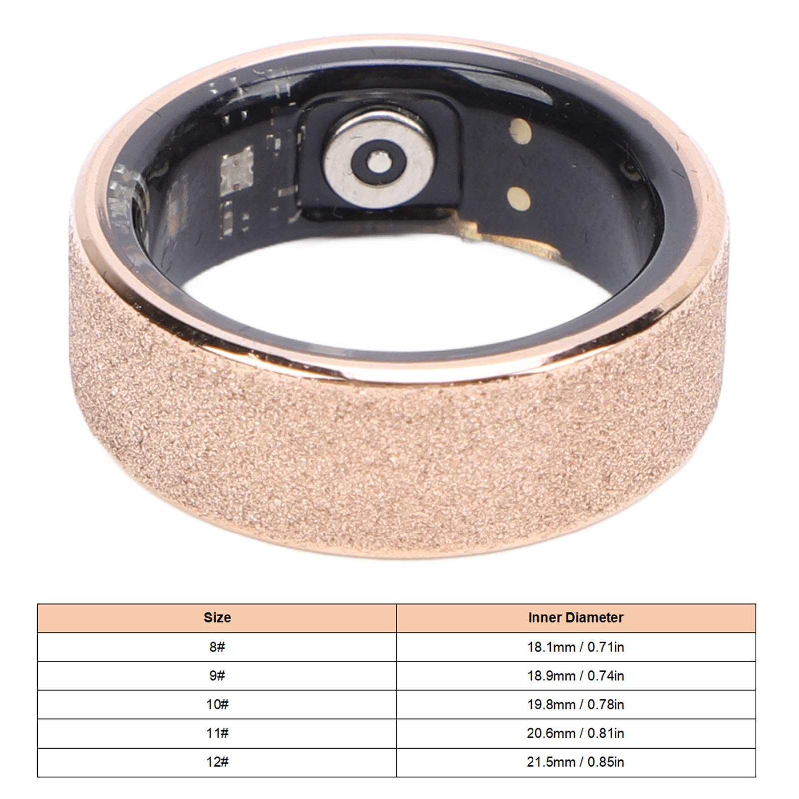 Smart Ring Fitness Tracker, Bluetooth IP68 Impermeabile, Monitoraggio del Sonno, dei Passi e della Salute, Eleganti Anelli Sportivi per Uomini e Donne IOS e Android, Anello (12#)