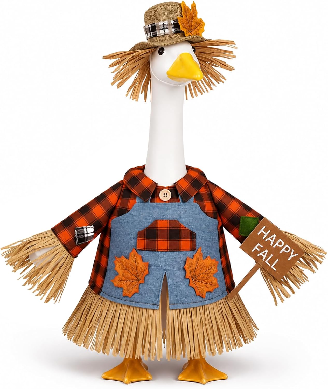 Fall Goose Outfit Scarecrow Porch Goose Clothes for Outdoor Lawn Decor