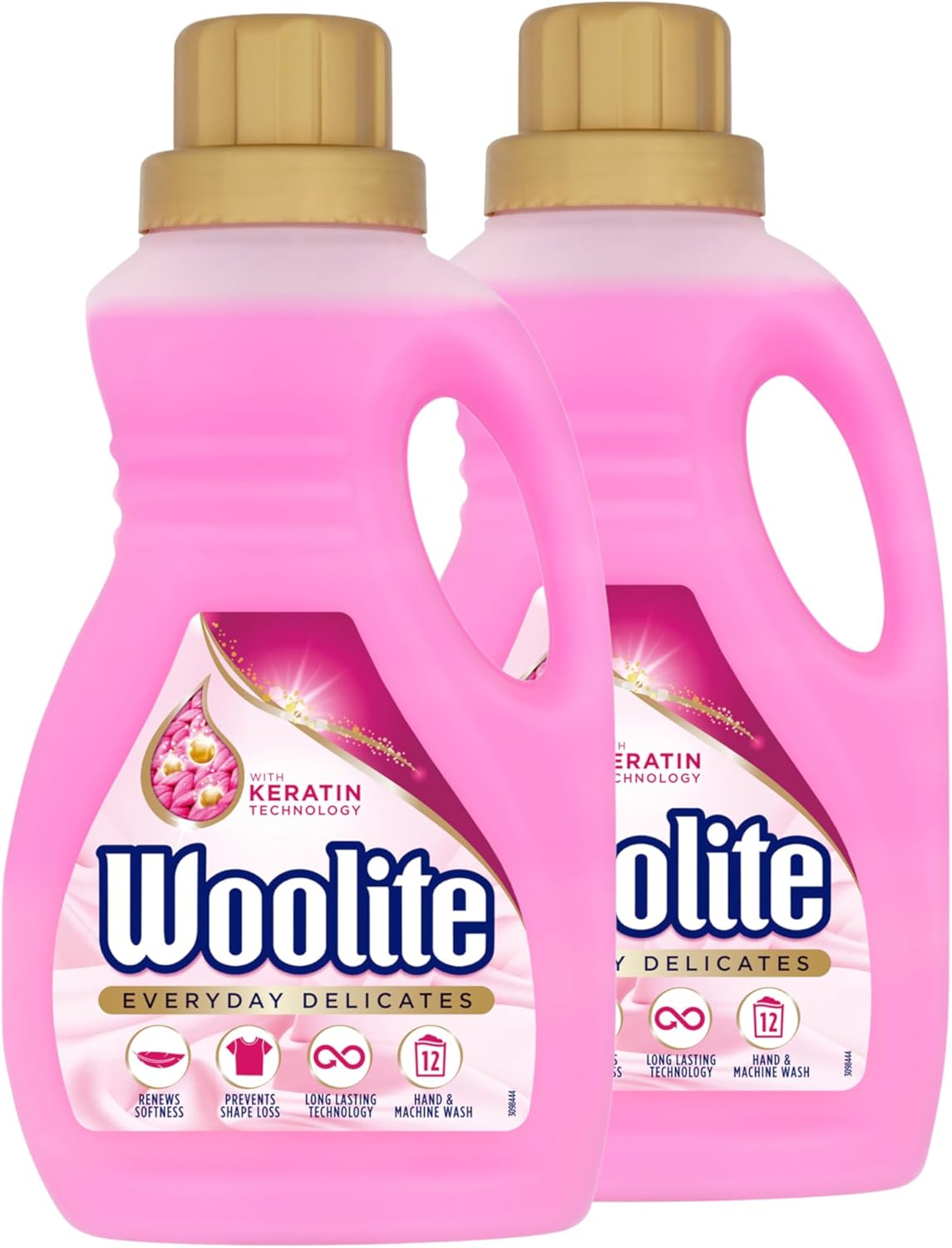 Woolite Laundry Detergent Liquid, Delicates, Hand and Machine Wash 750 ml Bottle (Pack of 2