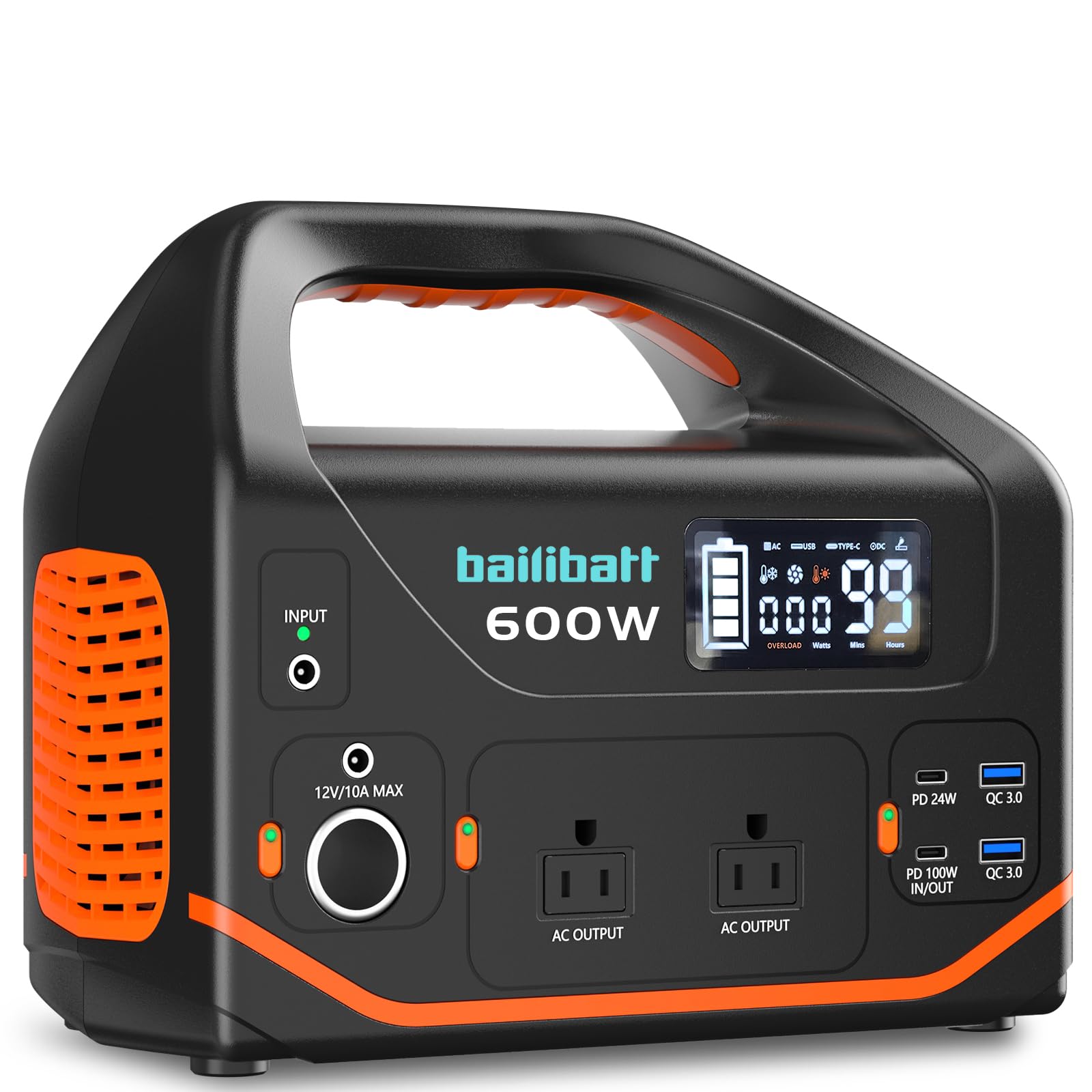 Portable Power Station 600W 293Wh Camping Lithium Battery Portable Generator for Home Use Emergency Power Station Backup Travel
