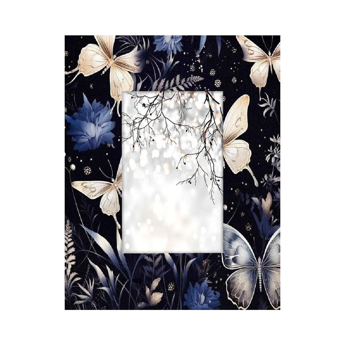 6x4 Photo Frame Fantasy Butterfly Leaves Photo Frames with Stand Hanging Hook Wall Tabletop Decor Picture Frames