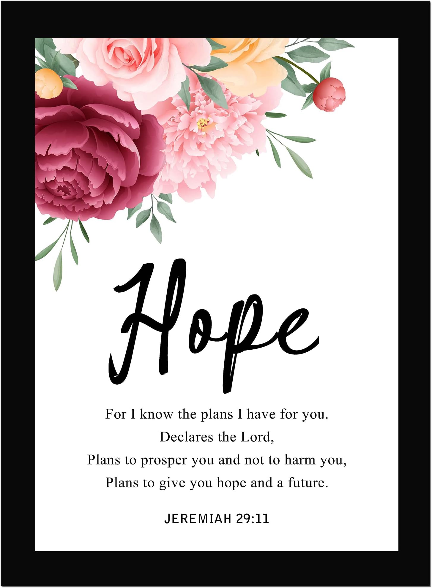AR Creative Synthetic Hope - Bible Verse Wall Photo Framed Wall Poster, Bible Quotes Print With Frame, Home, Bible Quotes Poster (13.6 Inch X 10.2 Inch)(Multicolor)