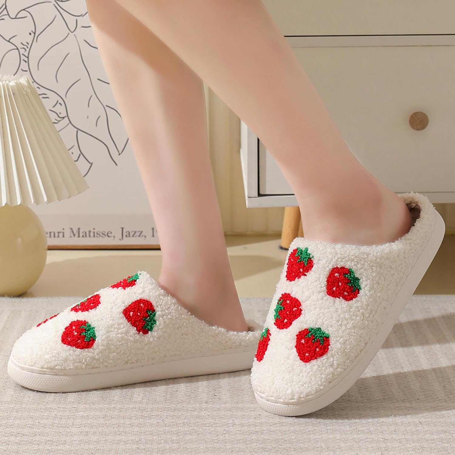 Floral Slippers For Women Fuzzy Plush House Shoes Cozy Indoor Footwear With Memory Foam Non Slip Sole Cute Flower Pattern Warm Comfort Winter Bedroom Home Gift Idea