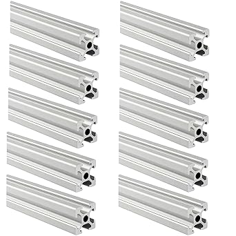 2020 Aluminum Extrusion T Slot 390mm Long Silver 10 Pack, Extruded Aluminum Profile 20 series European Standard Anodized Linear Rail for 3D Printer Parts and CNC DIY 20 x 20 15.35