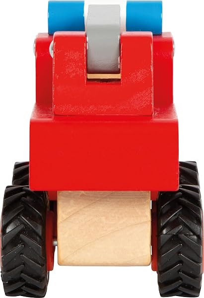small foot Feuerwehrfahrzeug aus Holz, gut greifbar, mit gummierten, bodenschonenden Rädern, ab 18 Monaten, 11075, Rot - 4
