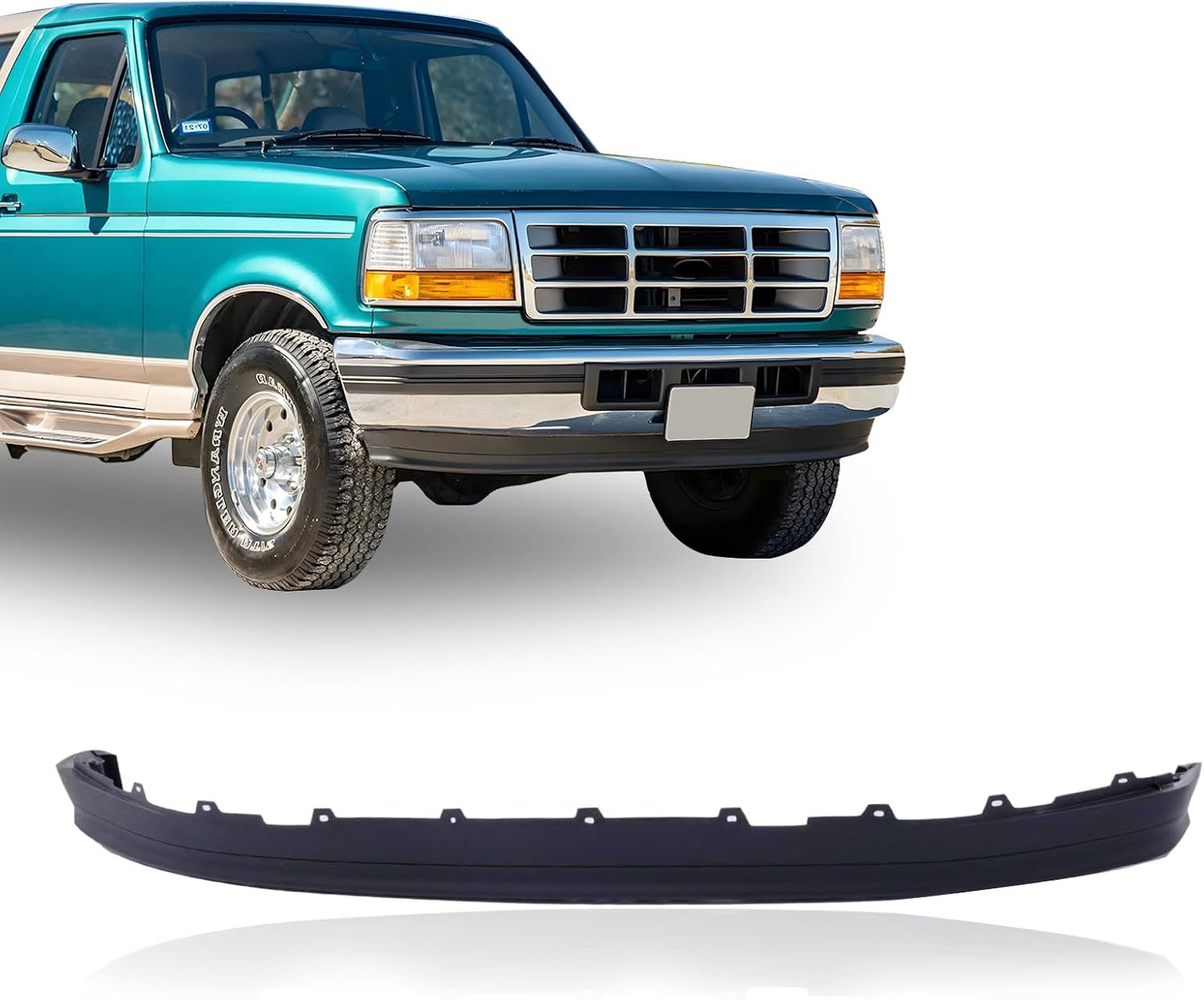 CarPartsDepot Lower Front Bumper Valance Black Compatible with 1992-1997 Ford Bronco Super Duty F150 F250 F350 F450 F2TZ17626A FO1095154