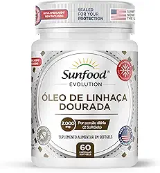 ÓLEO DE LINHAÇA DOURADA 2.000MG 60 SOFTGELS SUNFOOD EVOLUTION