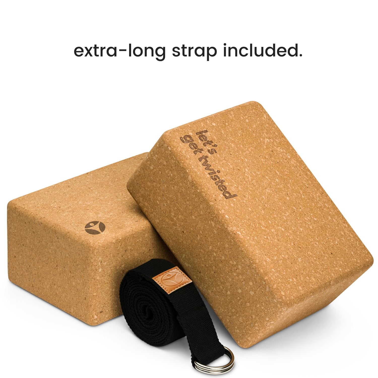 Luxuriöses Kork-Yoga-Block-Set, extra große Yoga-Blöcke mit leistungsfähigem portugiesischem Kork, hohe Dichte, rutschfeste Unterstützung für sichereres Balancieren, 2 Stück, 100 % Baumwolle, extra